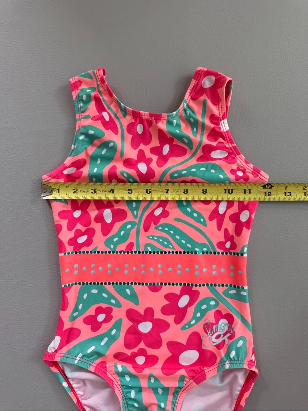GK Elite Gymnastics Leotard Simone Biles Flower Power Sequin Bling Child Large
